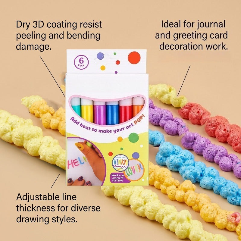 Meowvra✍3D Relief Art Pen,Turn Flat Drawings Into Touchable 3D Art,Smooth